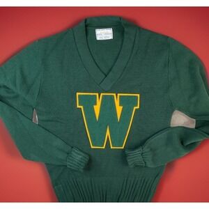 Vintage BPC Letterman Sweater 50s 60s Bristol Products Official Award W Sz 44